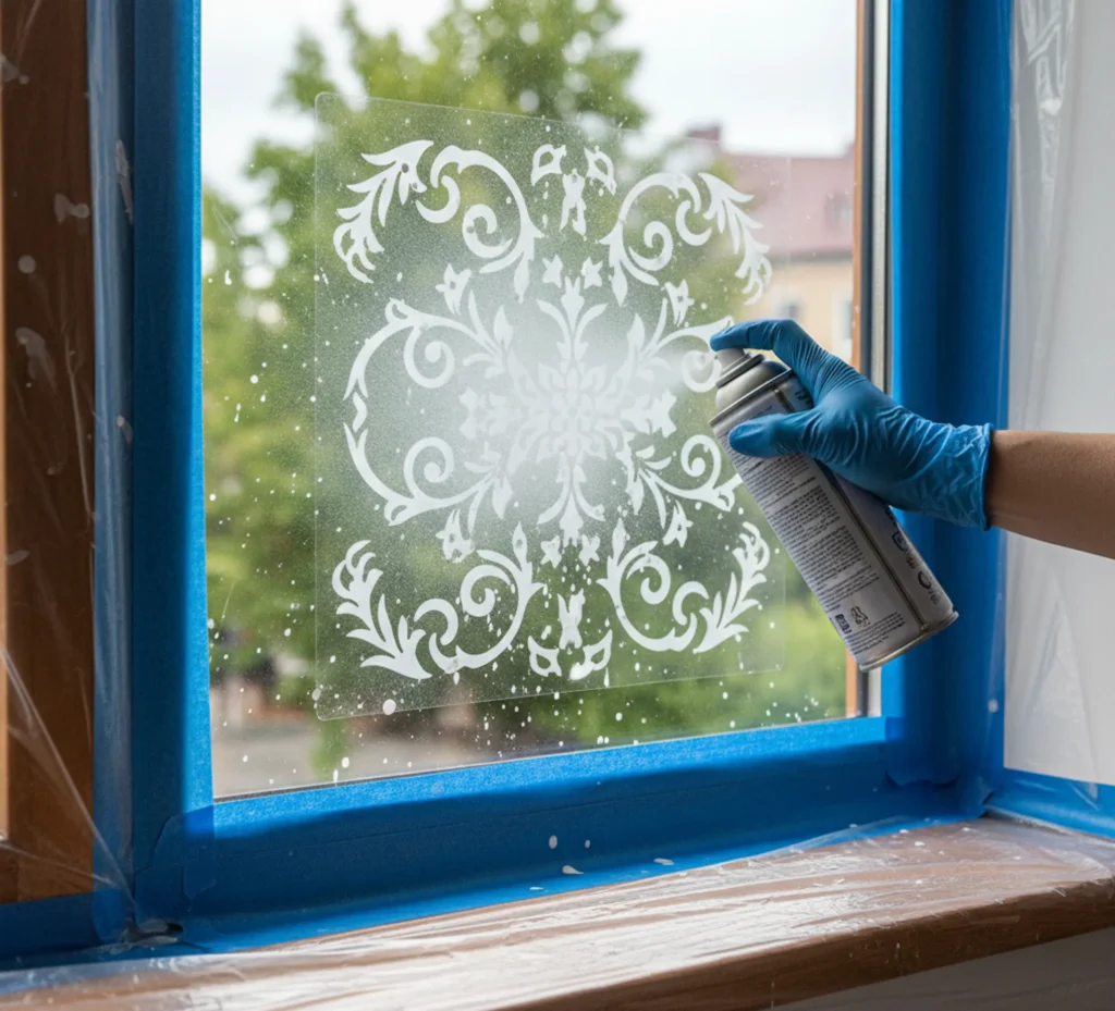 Schneespray Fenster Dekoration Schutz