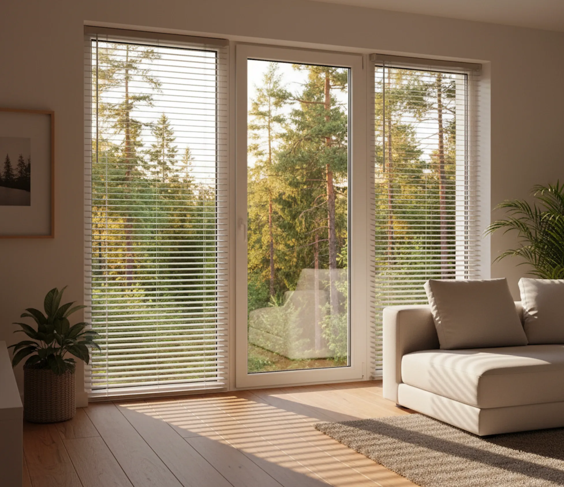 Innenjalousien am Fenster montiert